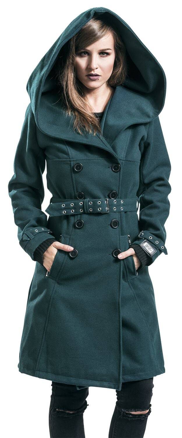 EMP "Decay Coat" Wintermantel petrol von Vixxsin Großer Ausverkauf