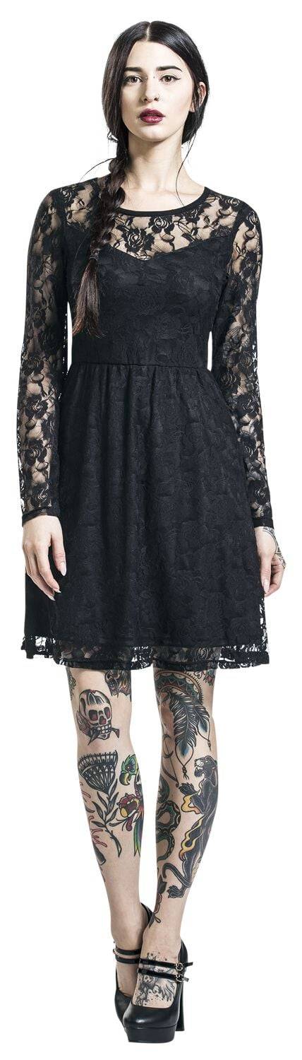 EMP "Lace Dress" Kurzes Kleid schwarz von Gothicana by EMP Online Shopping