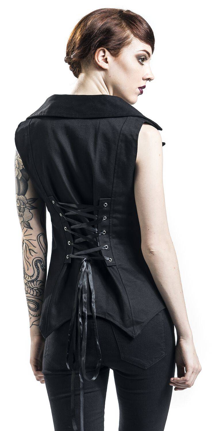 EMP Weste schwarz von Gothicana by EMP Heißer Verkauf