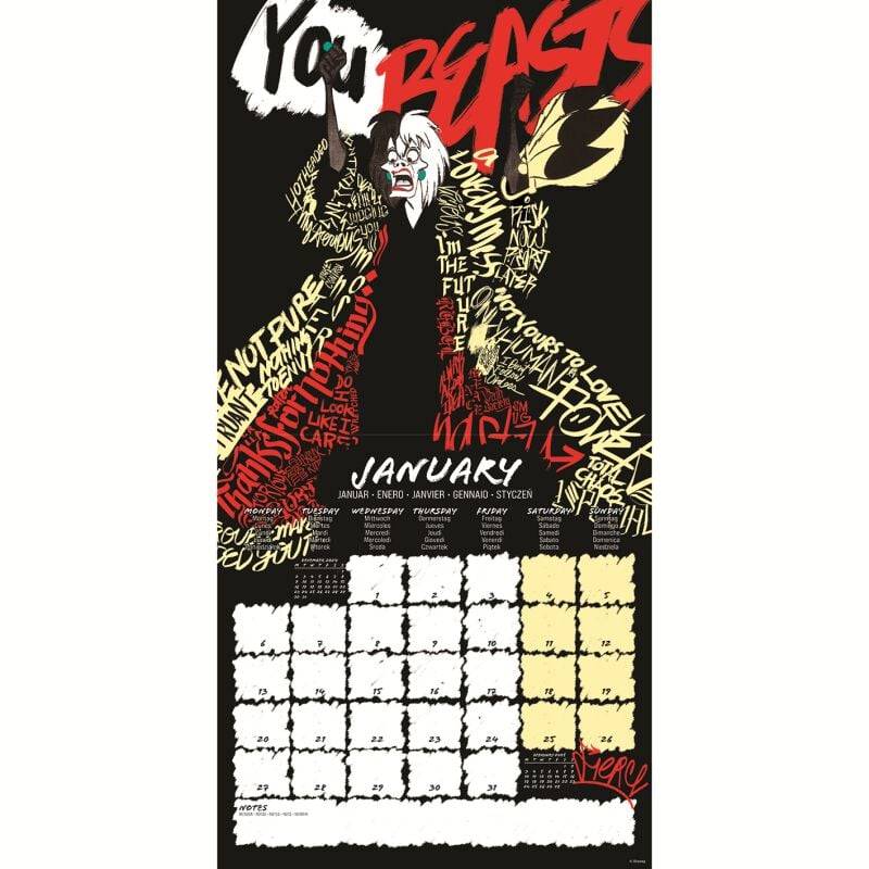EMP "Villains - Wandkalender 2025" Kalenderbuch multicolor von Disney Blitzverkäufe