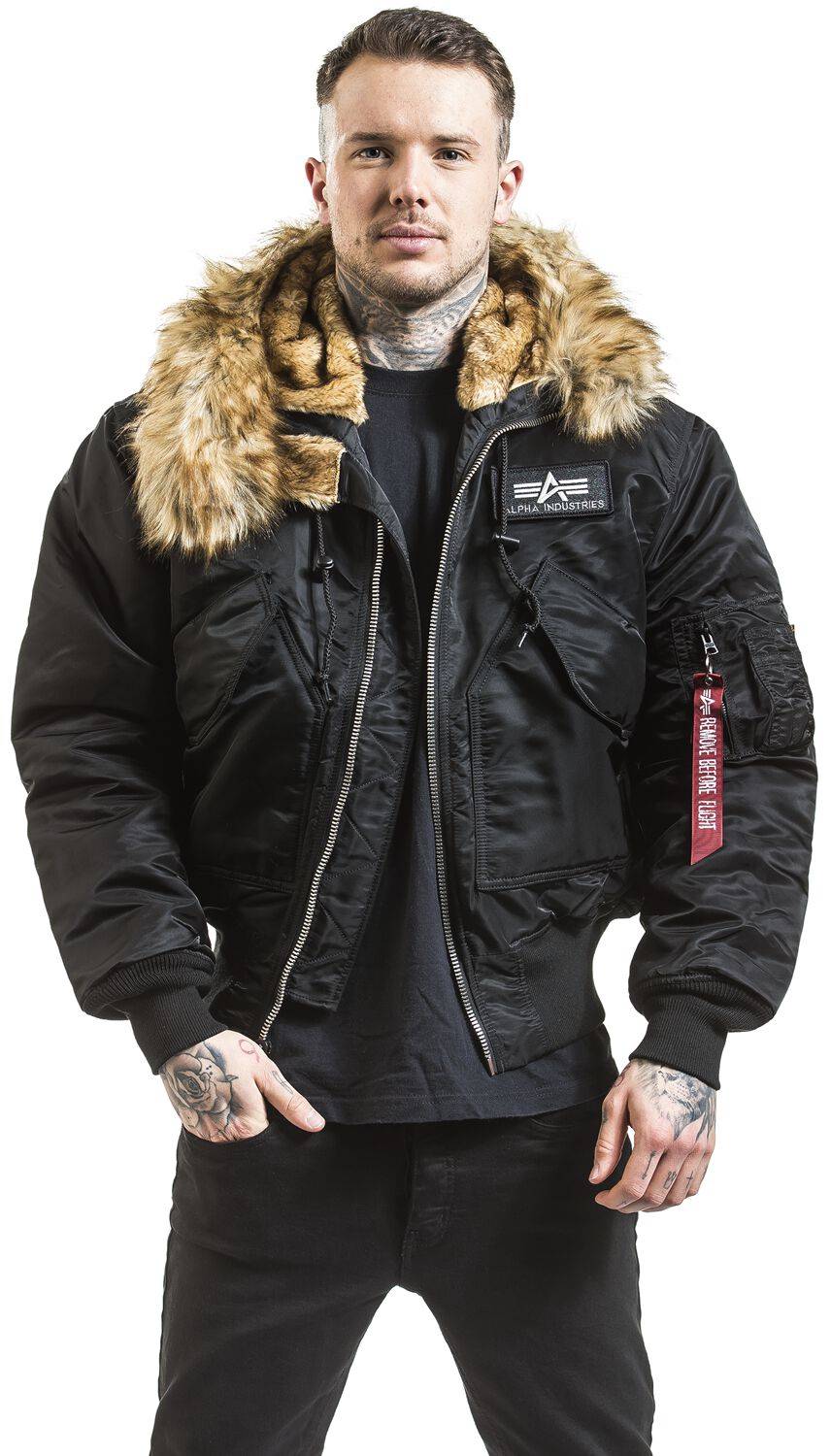 EMP "45P Hooded Custom" Winterjacke schwarz von Alpha Industries Versandkostenfrei