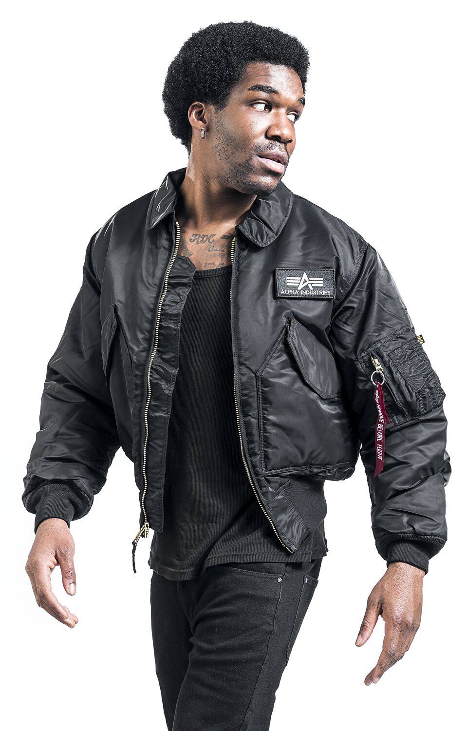 EMP "CWU 45" Bomberjacke schwarz von Alpha Industries Cyber Monday
