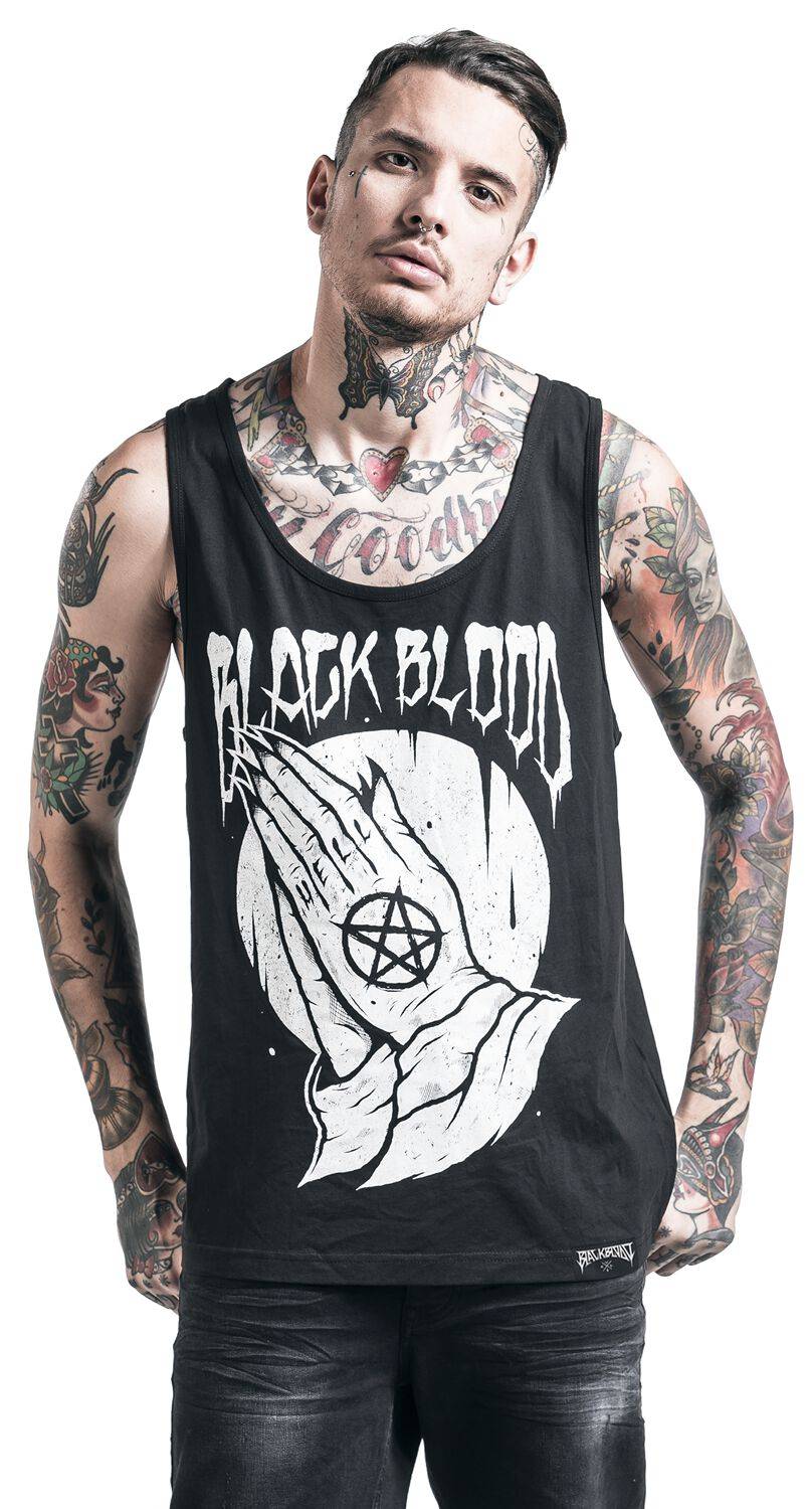 EMP "Praying Hands" Tank-Top schwarz von Black Blood by Gothicana Im Verkauf