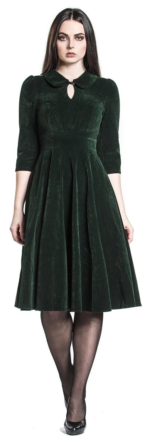 EMP "Glamorous Velvet Tea Dress" Mittellanges Kleid dunkelgrün von H&R London 2025