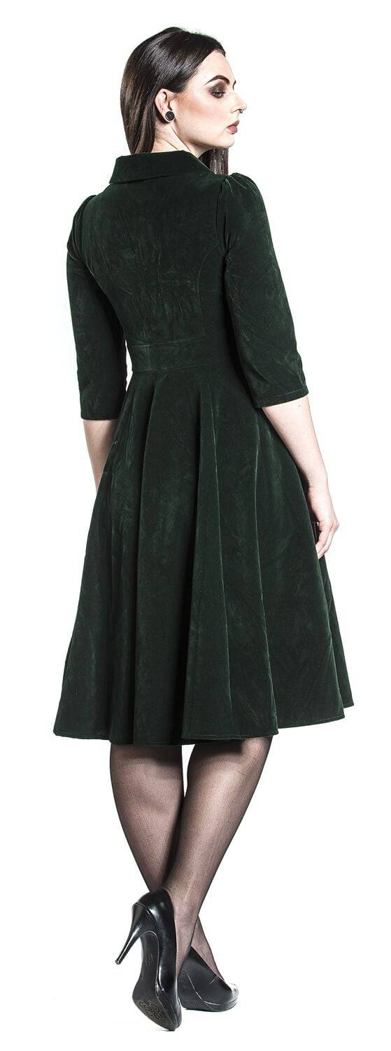 EMP "Glamorous Velvet Tea Dress" Mittellanges Kleid dunkelgrün von H&R London 2025