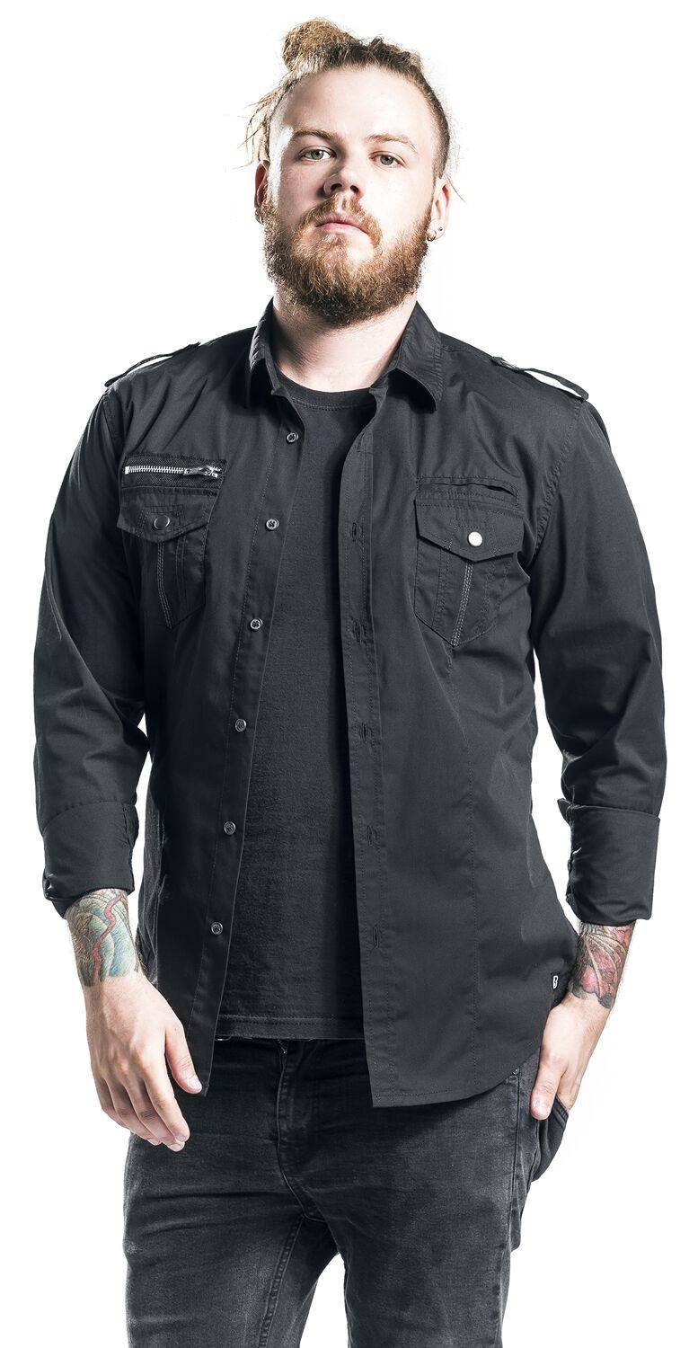 EMP "Rockstar Shirt Longsleeve" Langarmhemd schwarz von Brandit Bis zu 65% Rabatt
