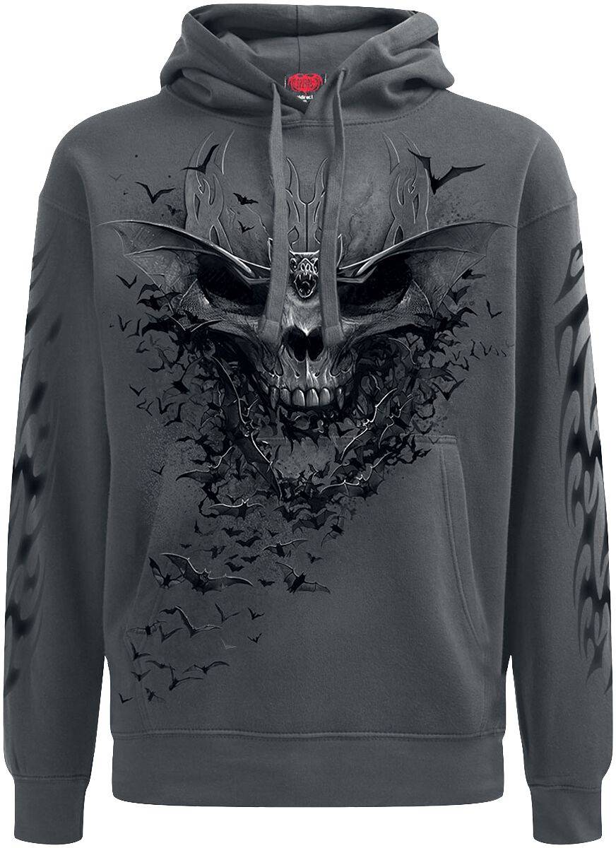 EMP "Bat Skull" Kapuzenpullover grau von Spiral