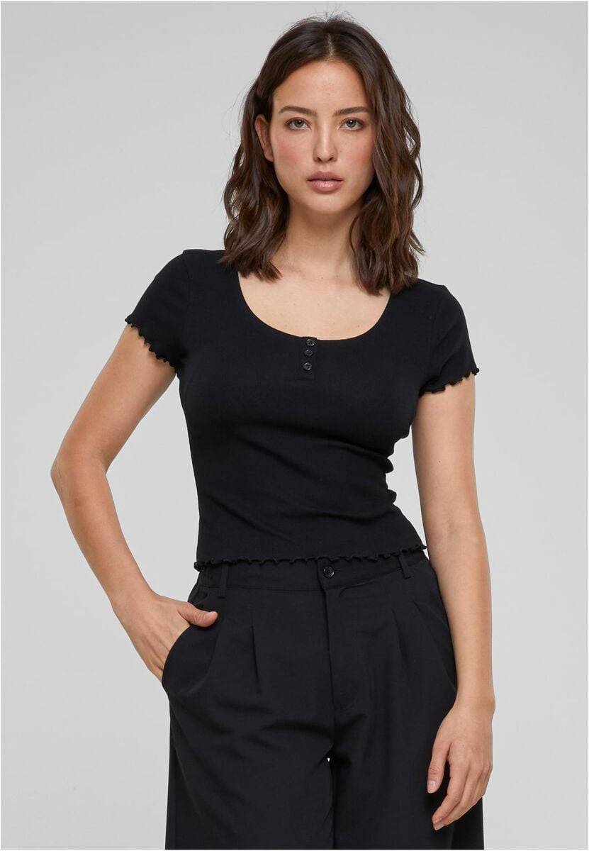 EMP "Ladies Rib Babylock Tee" T-Shirt schwarz von Urban Classics Exklusivangebot