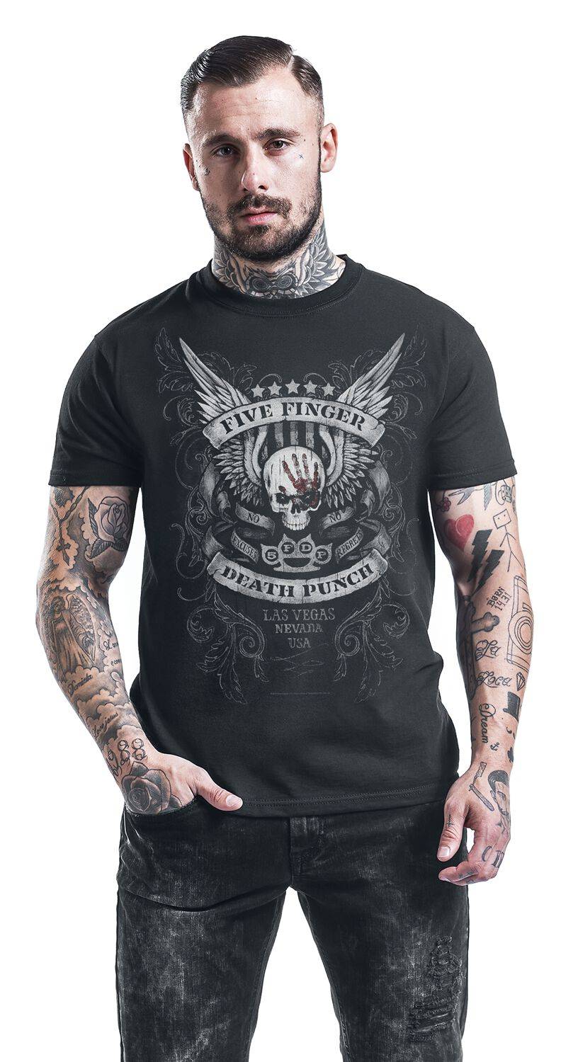 EMP "No Regrets" T-Shirt schwarz von Five Finger Death Punch Neueste Stile