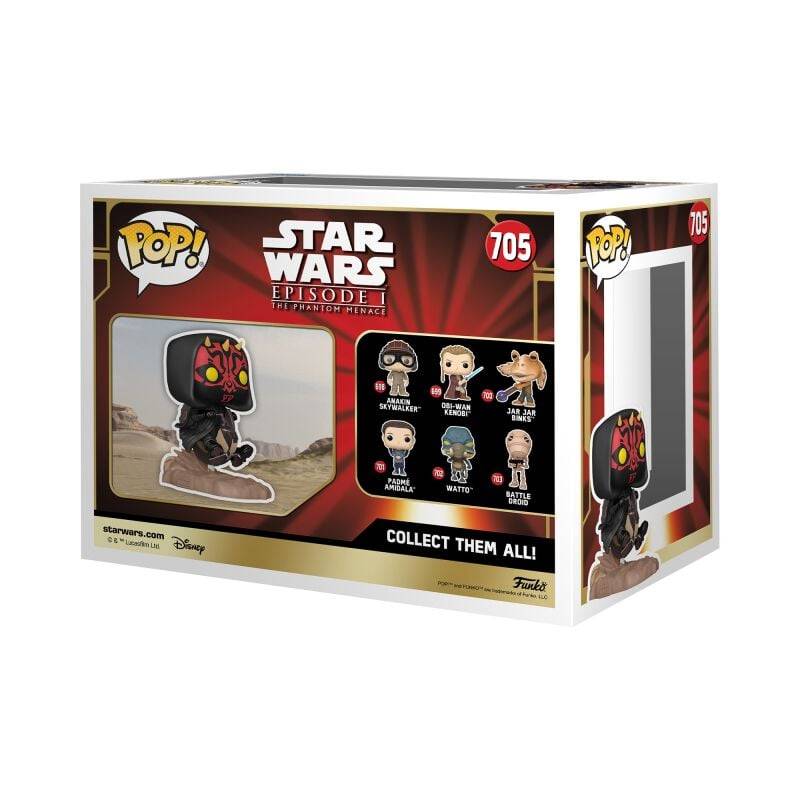 EMP "Die dunkle Bedrohung - Darth Maul on Bloodfin Speeder (Pop! Ride Deluxe) Vinyl Figur 705" Funko Pop! multicolor von Star Wars Versandkostenfrei