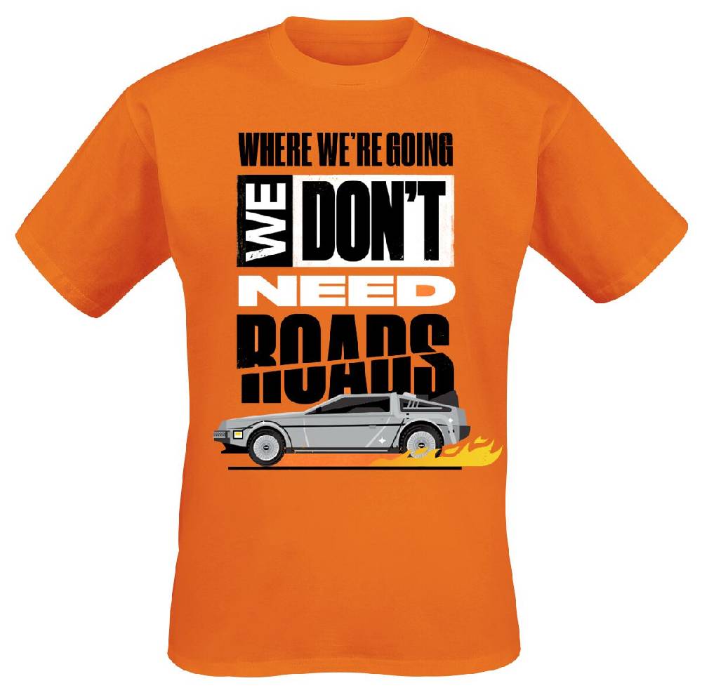 EMP "We Don't Need Roads" T-Shirt orange von Zurück in die Zukunft