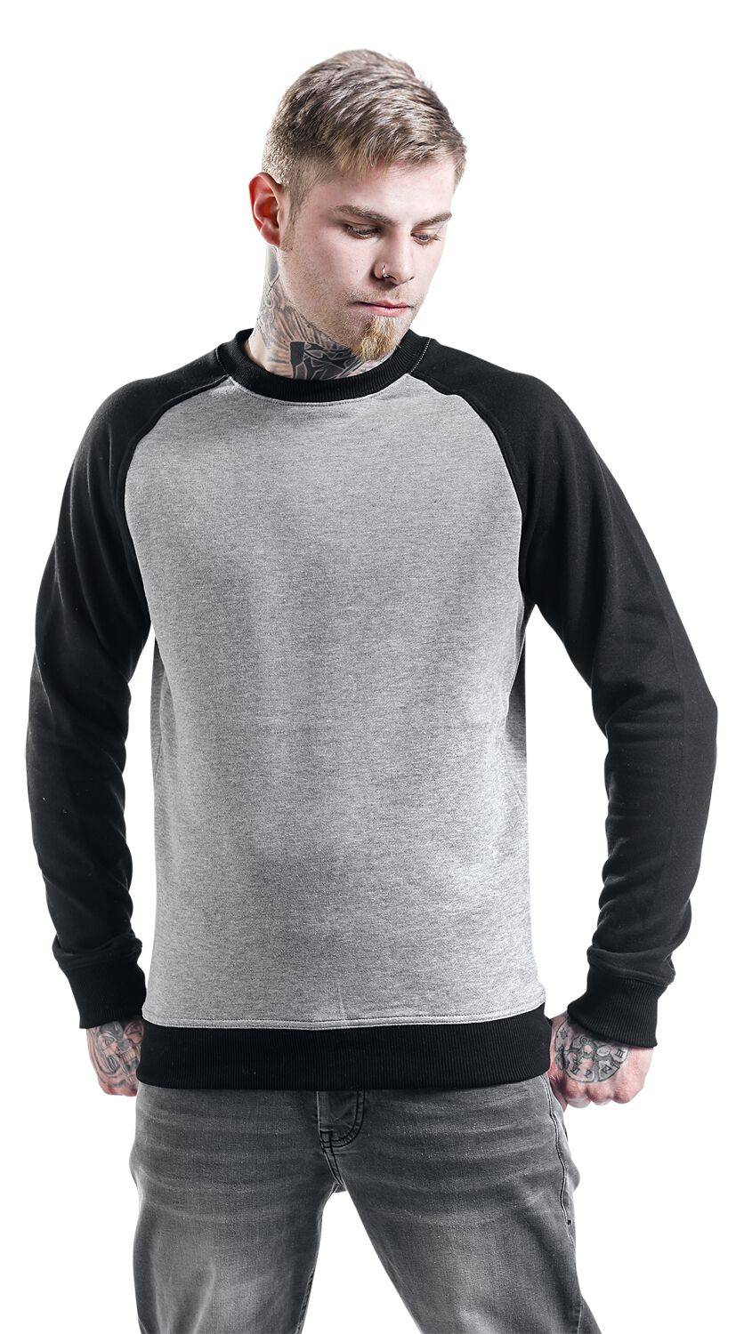 EMP "2-Tone Raglan Crewneck" Sweatshirt grau/schwarz von Urban Classics Letzter Tag