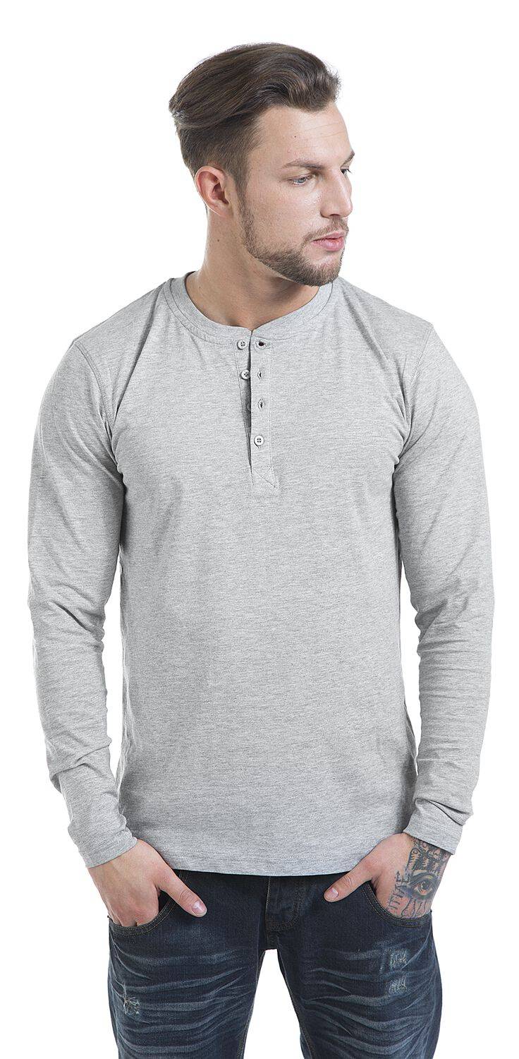 EMP "Basic Henley" Langarmshirt grau von Urban Classics Zeitbegrenzte Promotion
