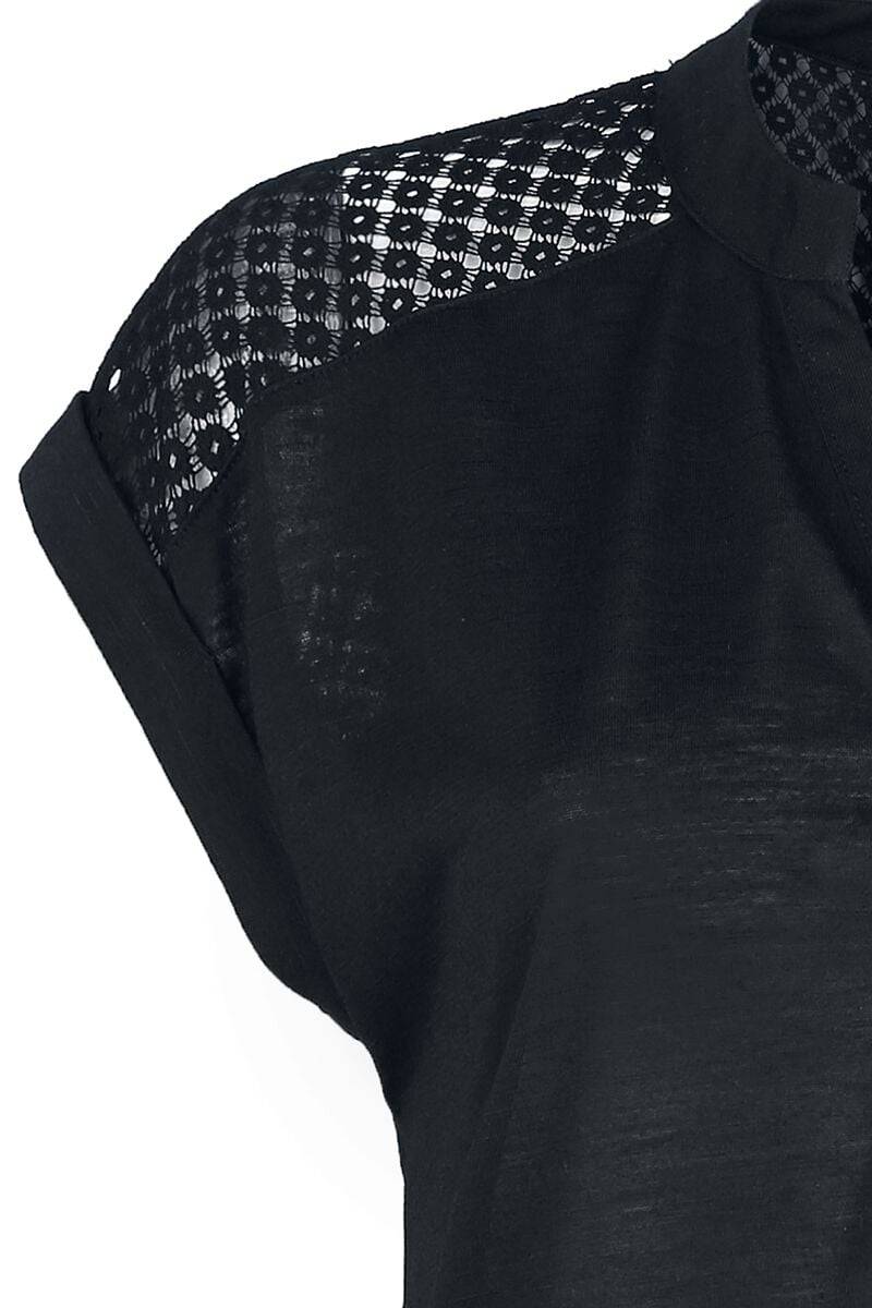 EMP "Heeze - Back Lace Wide Slub Jersey Tee" T-Shirt schwarz von Rotterdamned Bis zu 65% Rabatt