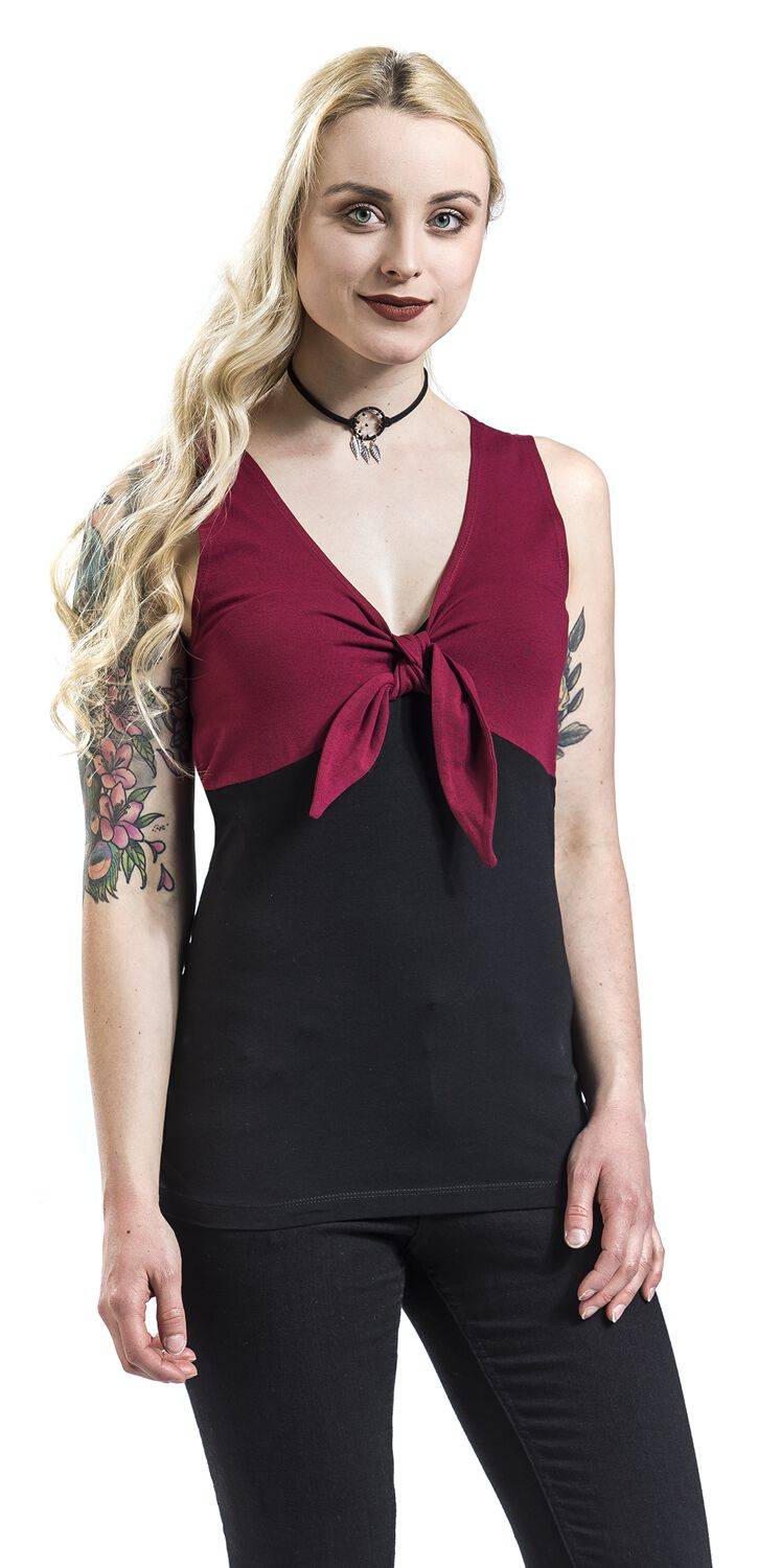 EMP Top bordeaux/schwarz von Rock Rebel by EMP Angebote