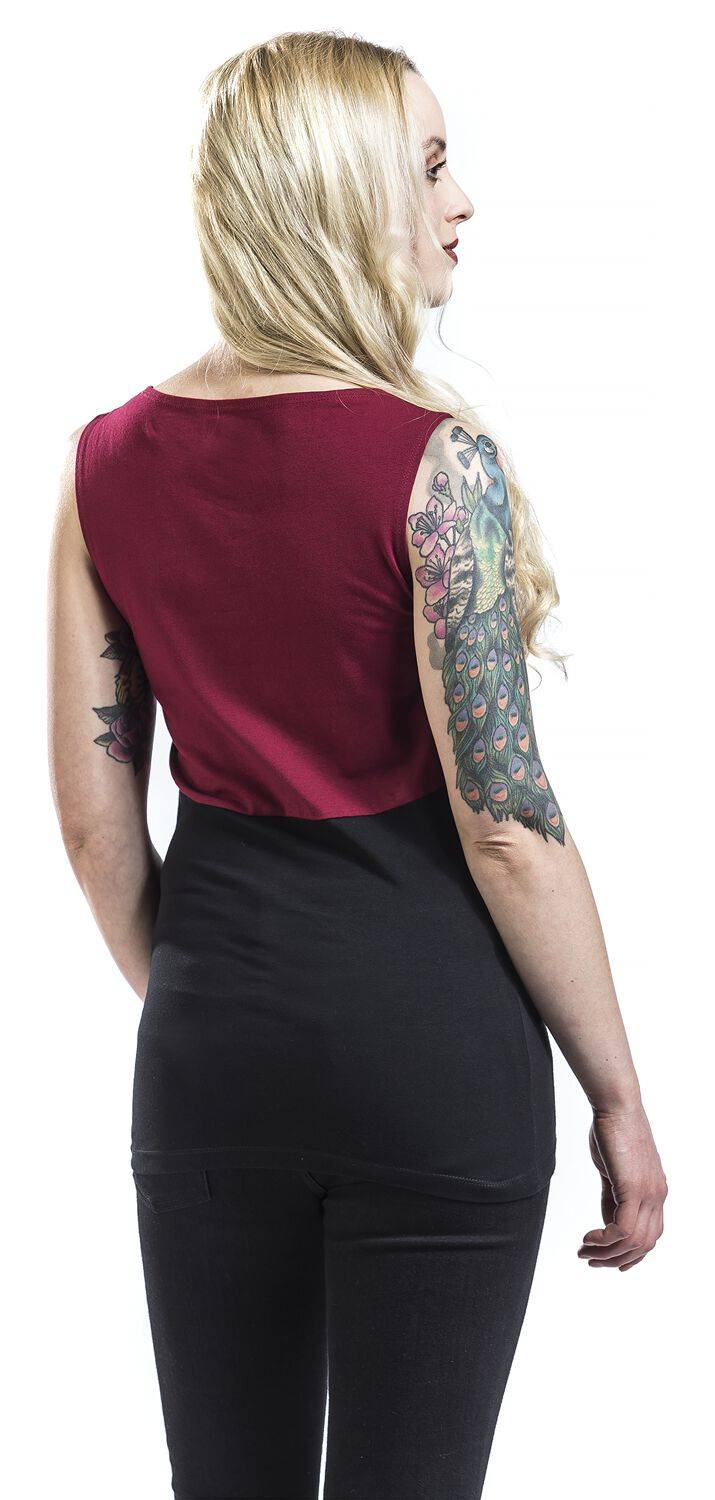 EMP Top bordeaux/schwarz von Rock Rebel by EMP Angebote