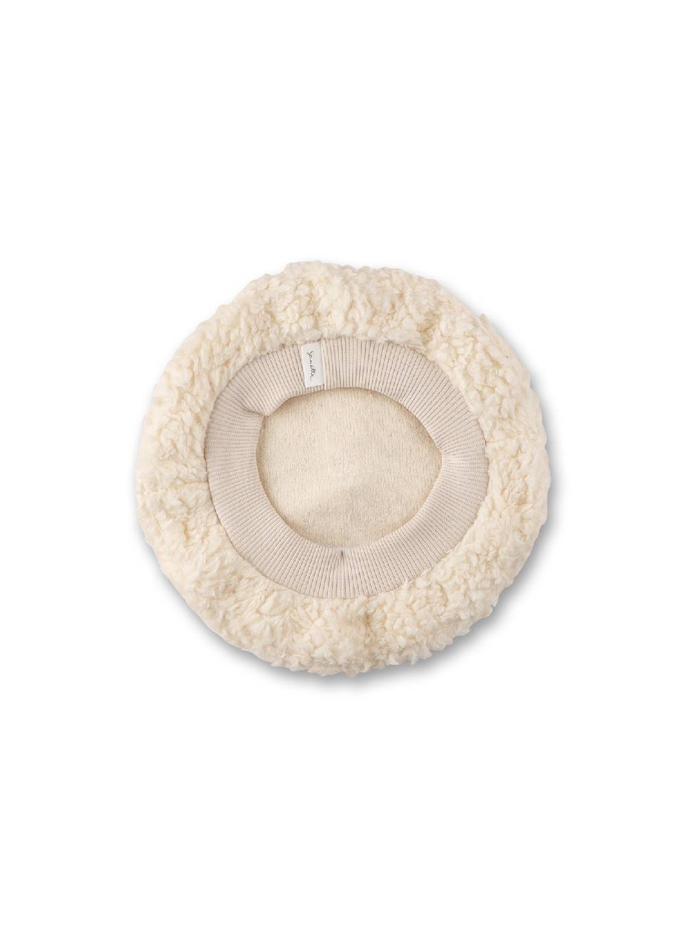 Sanetta Mütze Beige aus Teddy-Plüsch Fabrikverkauf