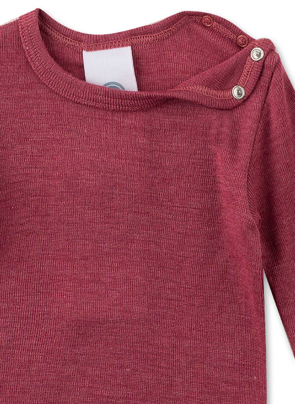 Sanetta Body langarm Rot aus Merino-Wolle & Seide Große Rabatte