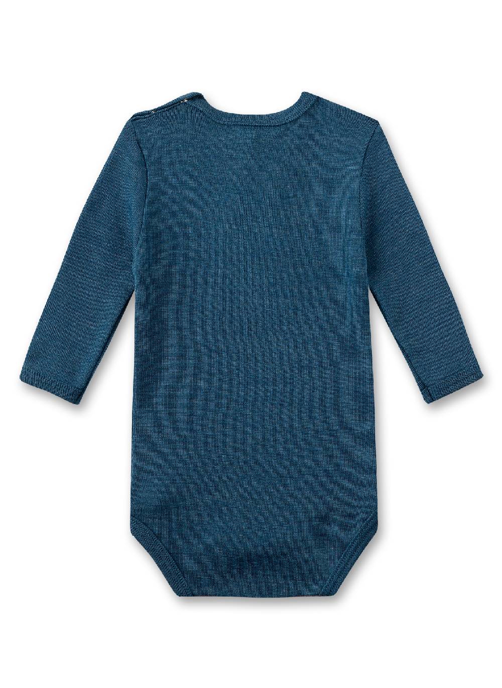 Sanetta Body langarm Blau aus Merinowolle & Seide Tiefpreis