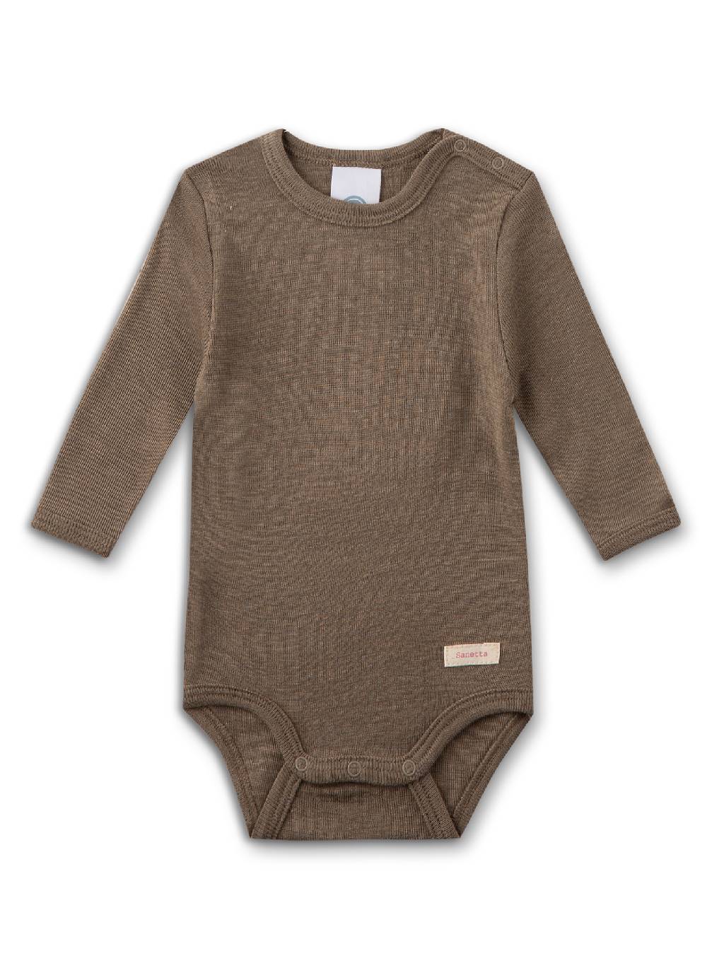 Sanetta Body langarm Beige aus Merinowolle & Seide Super Sparpreis
