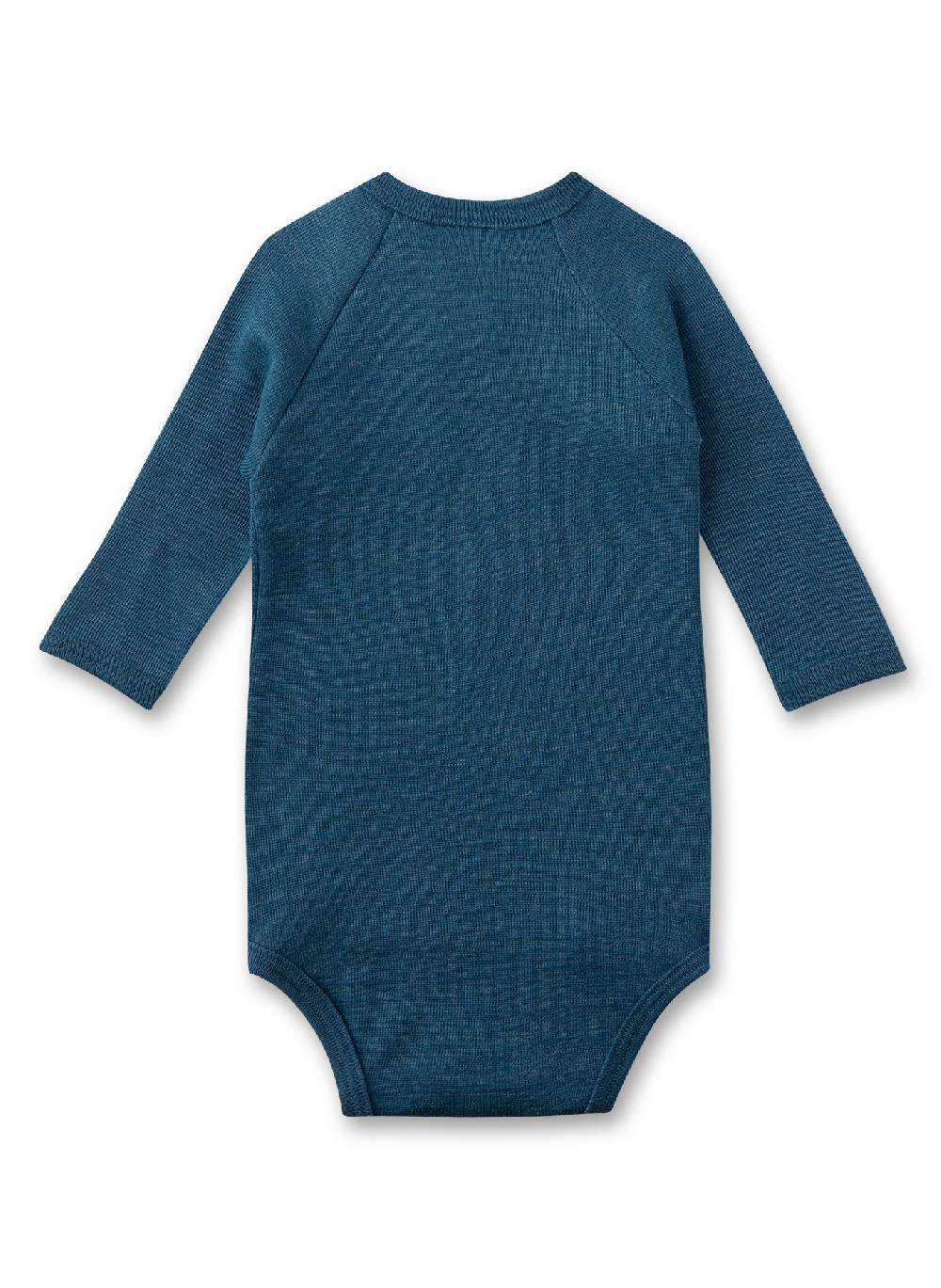 Sanetta Wickelbody langarm Blau aus Merinowolle & Seide Begrenzte Freigabe