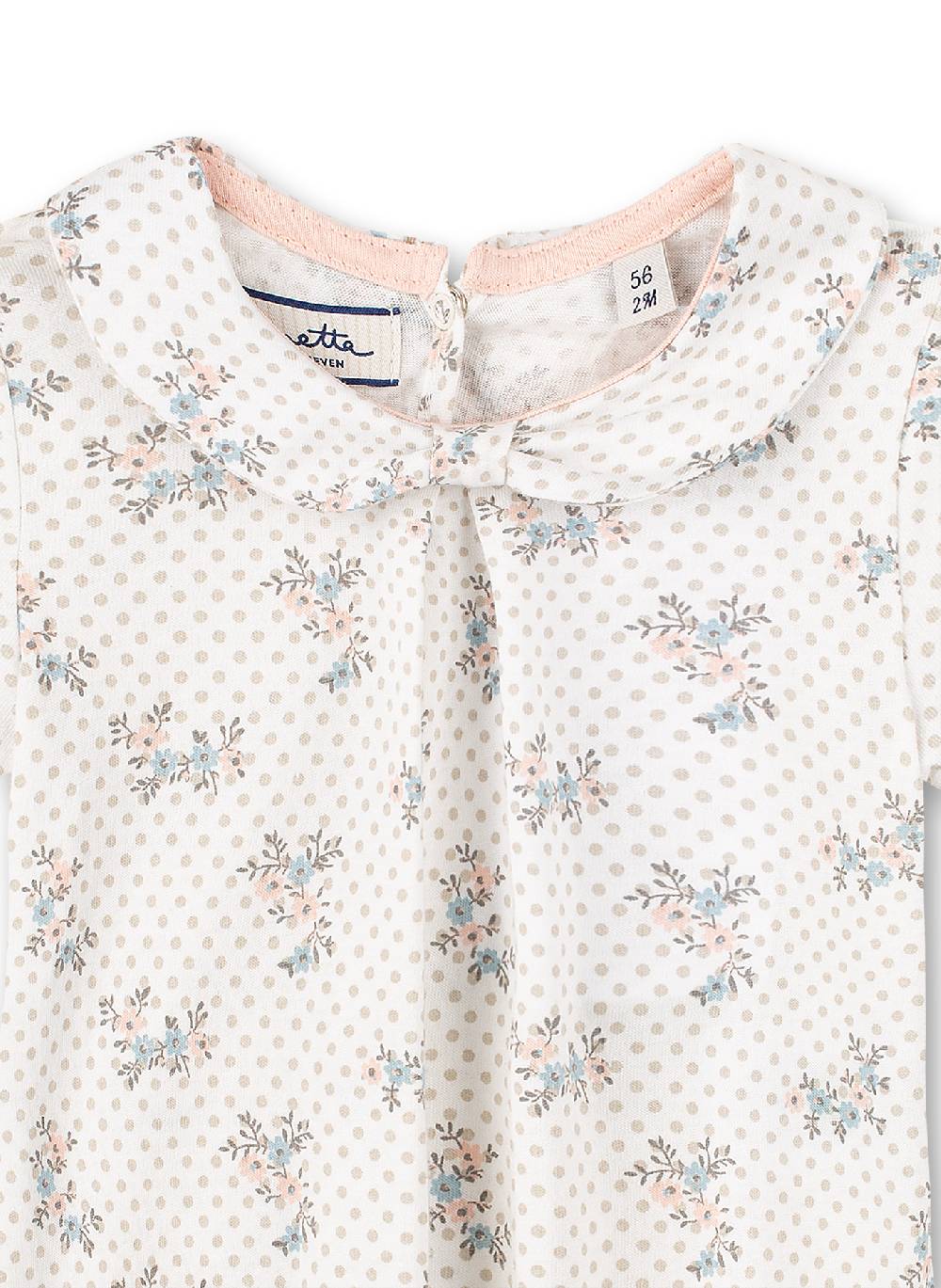 Sanetta Mädchen T-Shirt Off-White Dots-Allover Fluffy Duckling Letzte 3 Tage