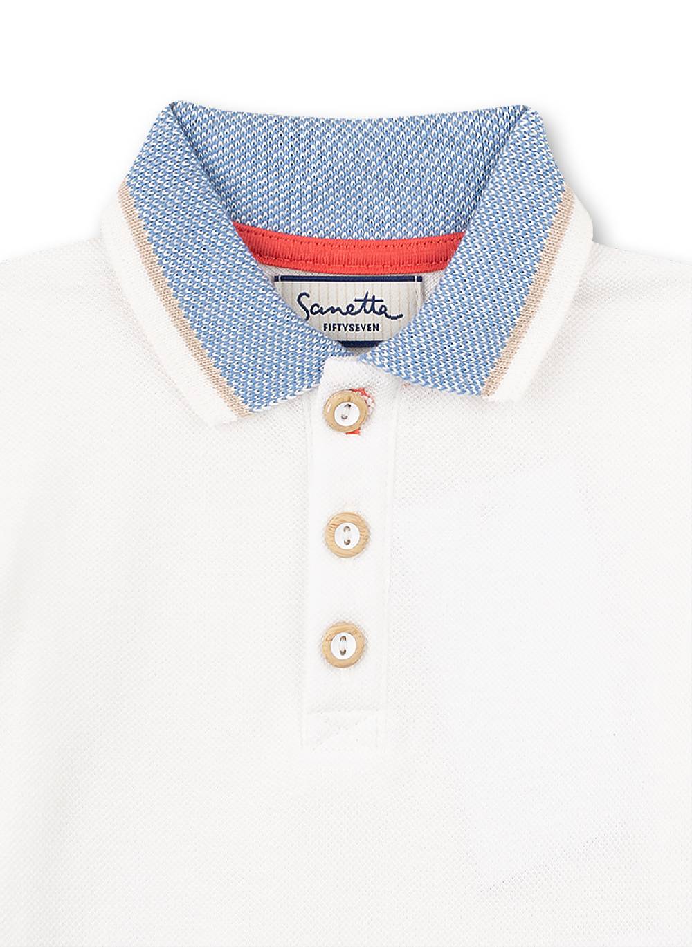 Sanetta Jungen-Poloshirt Off-White Little Lobster Neueste Stile