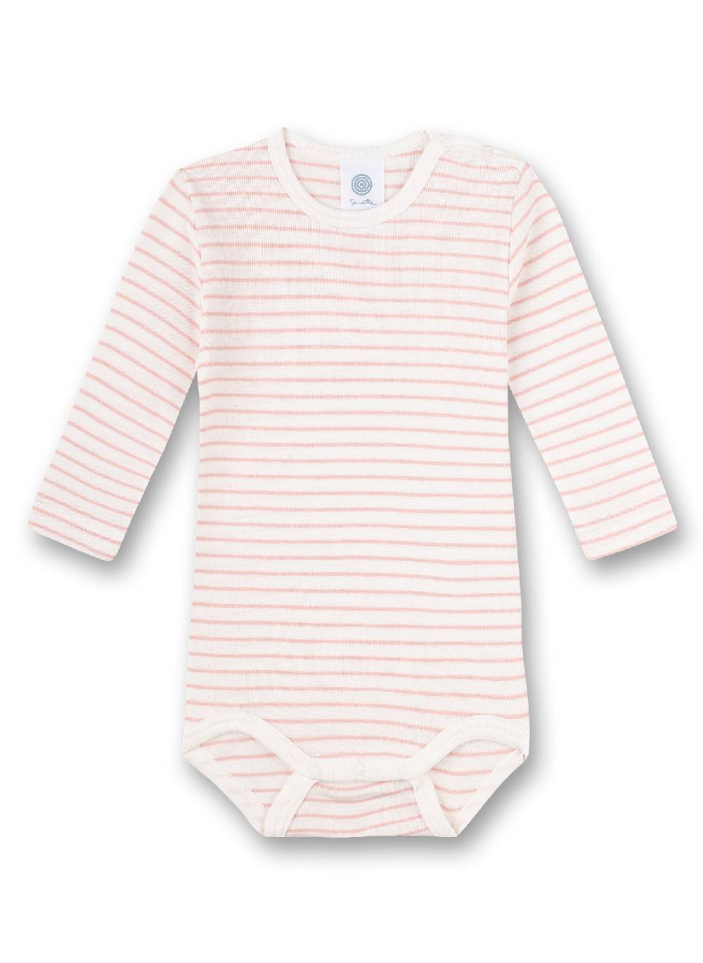 Sanetta Body langarm (Dreierpack) Rosa Ringel Rosa und Weiß Sonderangebot der Fabrik
