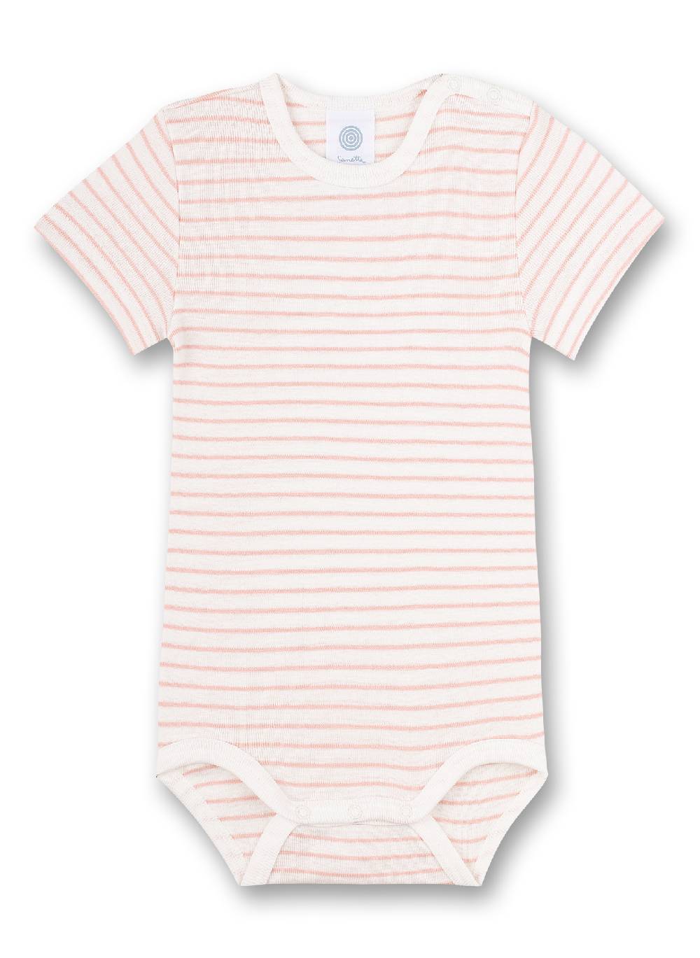 Sanetta Body kurzarm (Dreierpack) Weiß Dots Rosa und Rosa Ringel Vierteljährliche Förderung