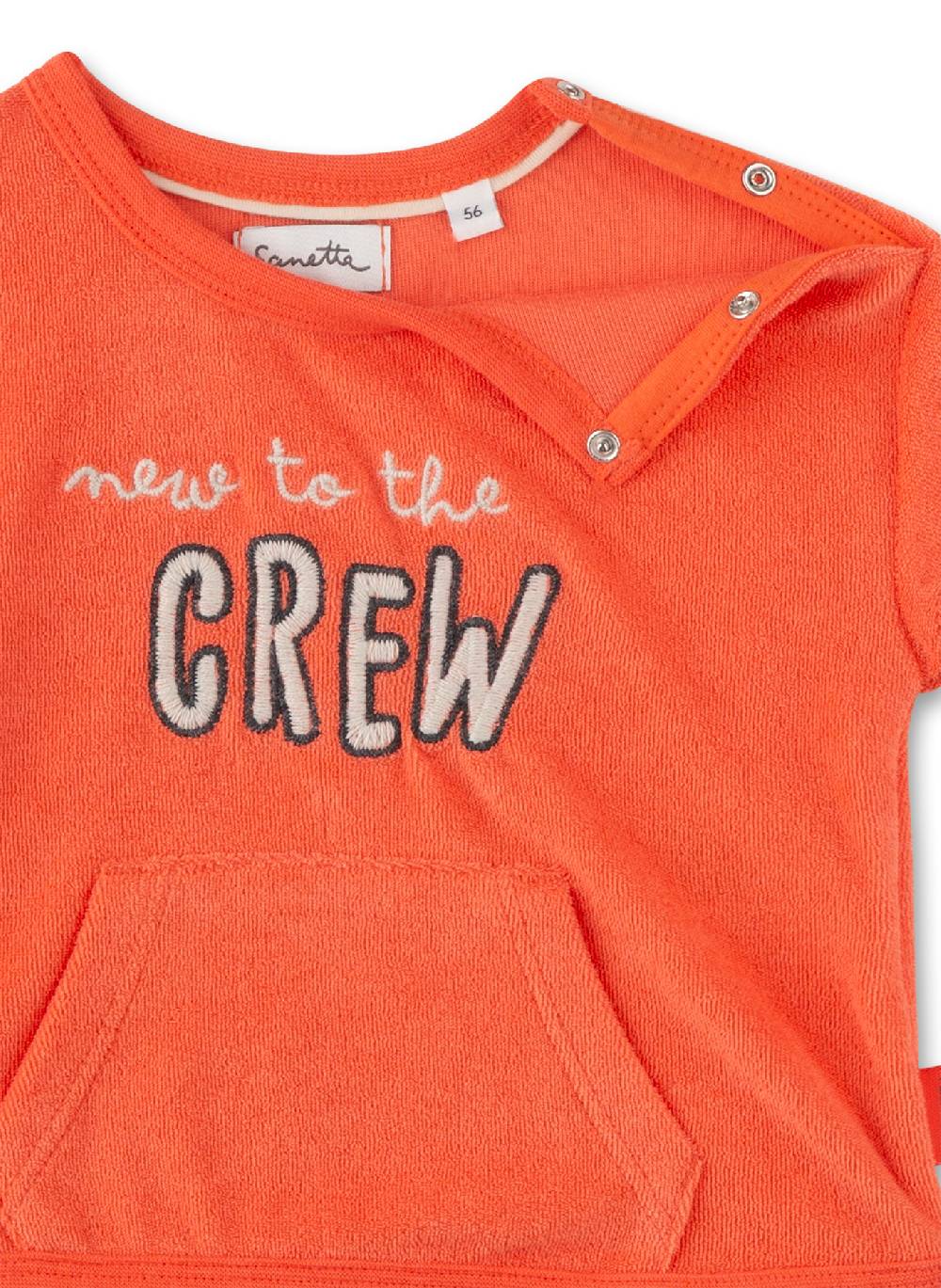 Sanetta Jungen-Sweatshirt kurzarm Orange aus Frottee Vierteljährliche Förderung
