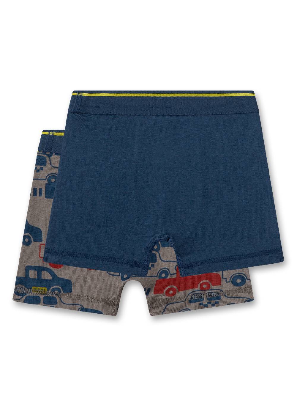 Sanetta Jungen-Hipshorts (Doppelpack) Grau mit Autos und Dunkelblau zollfrei