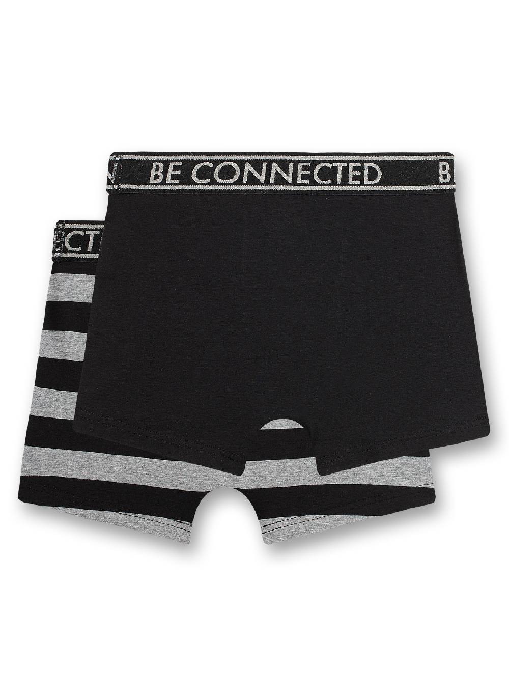 Sanetta Jungen-Shorts (Doppelpack) Graumelange Ringel und Schwarz Blitzangebot