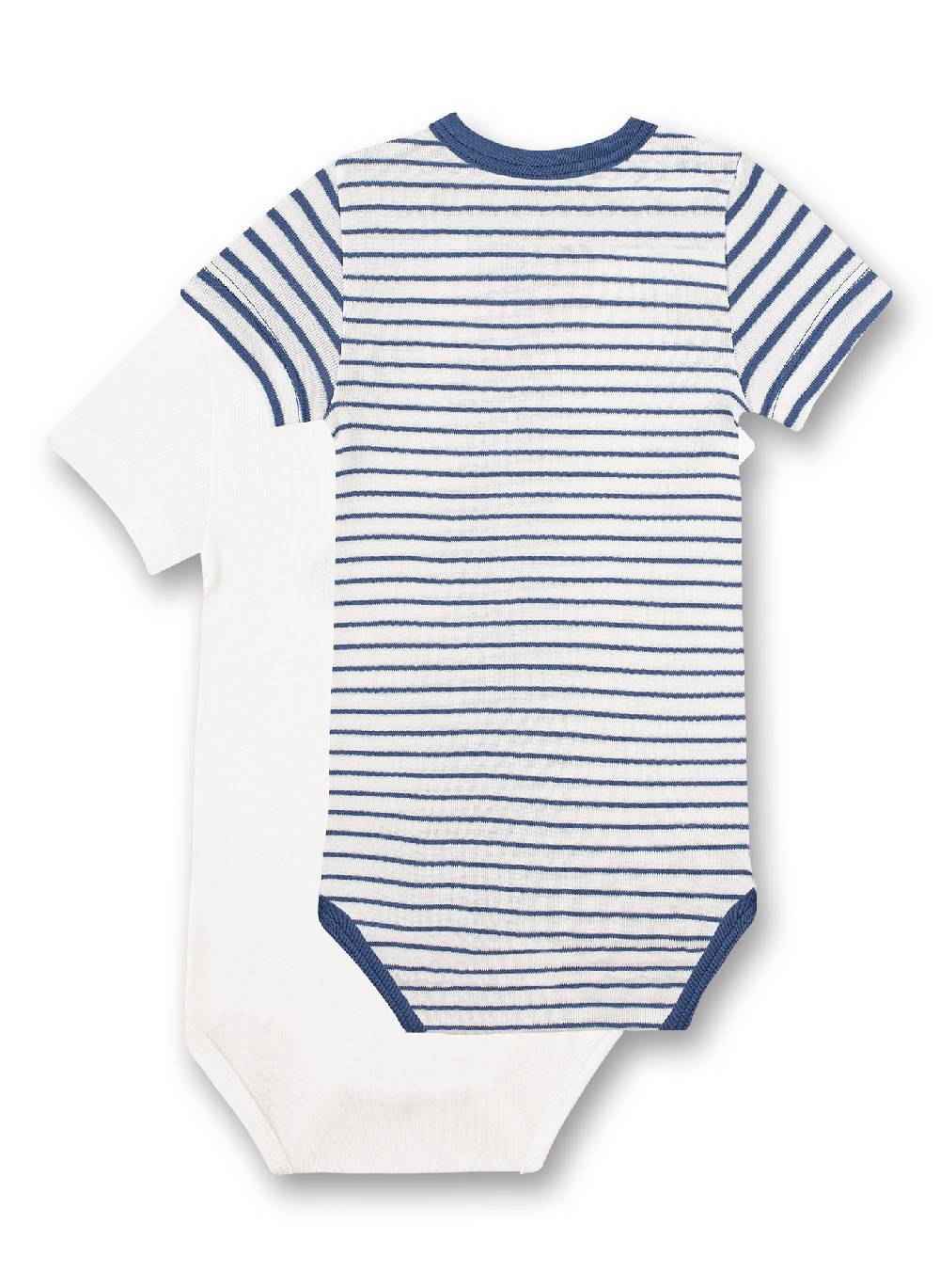 Sanetta Body halbarm (Doppelpack) Weiß und Blau Ringel Meist gekauft