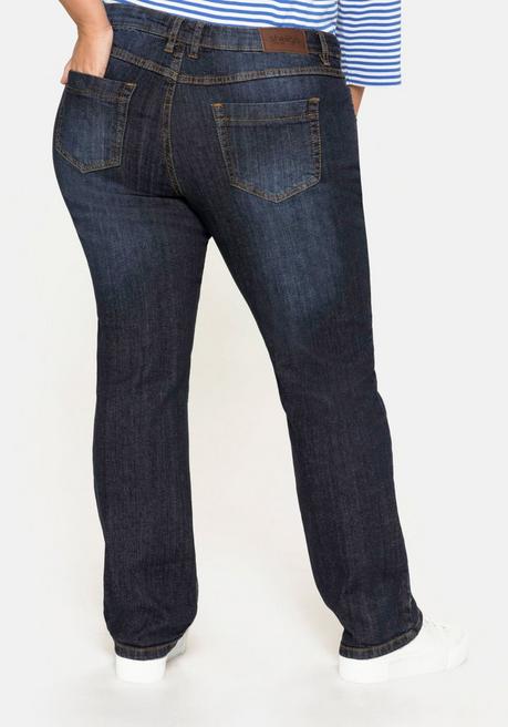 sheego Gerade Jeans mit Used-Effekten - dark blue Denim sheego Heißer Verkauf