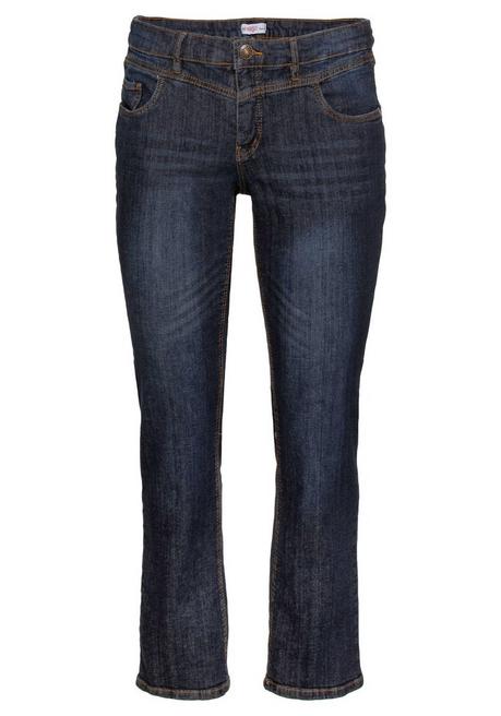 sheego Gerade Jeans mit Used-Effekten - dark blue Denim sheego Heißer Verkauf