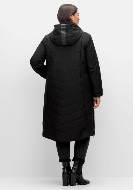 sheego Steppmantel mit seitlichen Reißverschlüssen - schwarz sheego Neueste Mode