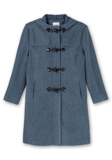 sheego Dufflecoat mit Wollanteil und Kapuze - taubenblau sheego Exklusive Angebote