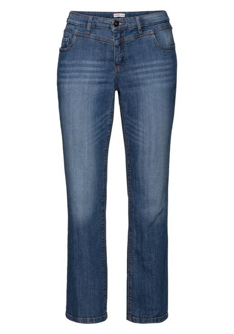 sheego Gerade Jeans mit Used-Effekten - blue Denim sheego Blitzangebot