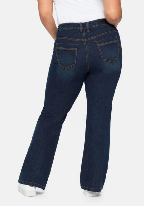 sheego Bootcut Jeans mit innen regulierbarer Bundweite - dark blue Denim sheego Sonderangebote