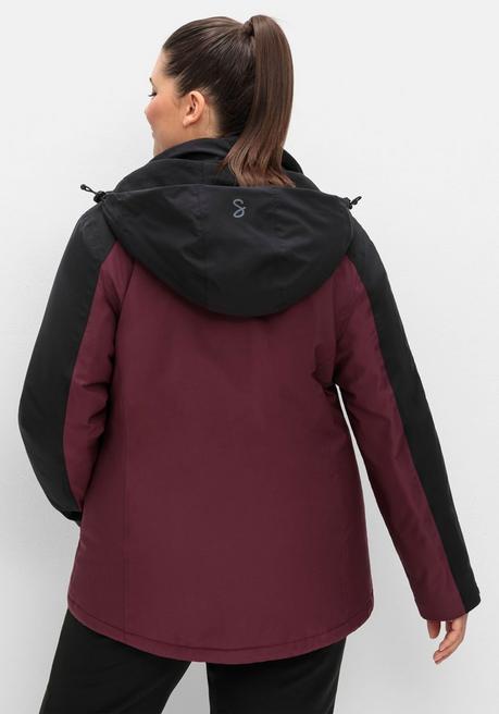 sheego Funktionsjacke mit Zwei-Wege-Reißverschluss - bordeaux-schwarz sheego VIP-Rabatte
