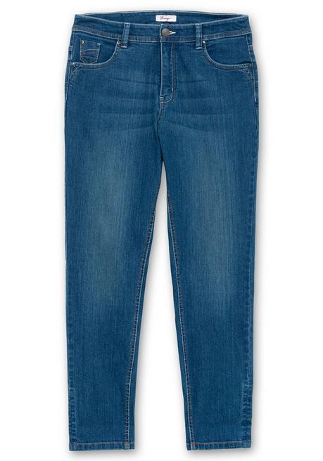 sheego Schmale Jeans mit Kontrastnähten - blue Denim sheego Tiefpreis