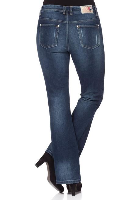 sheego by Joe Browns Bootcut Stretch-Jeans im Used-Look - dark blue Denim sheego Kostenlose Rückgabe