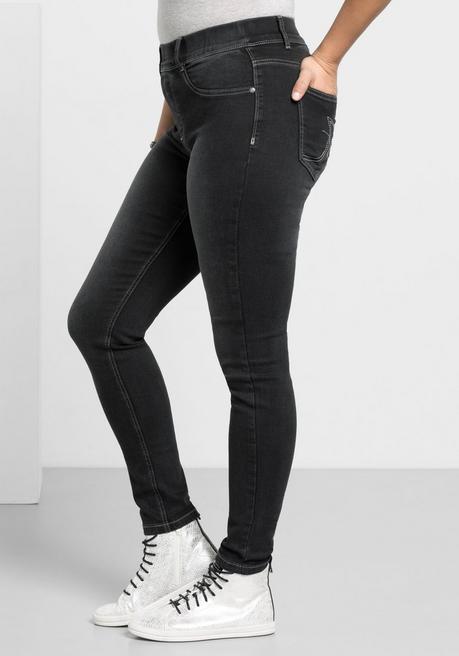 sheego Jeggings in Power-Stretch-Qualität, mit Schlupfbund - black Denim sheego Letzte 3 Tage