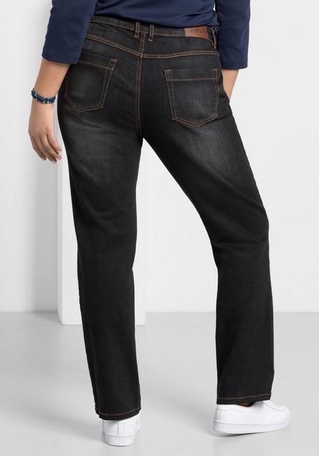 sheego Gerade Jeans mit Used-Effekten - black Denim sheego Neueste Stile