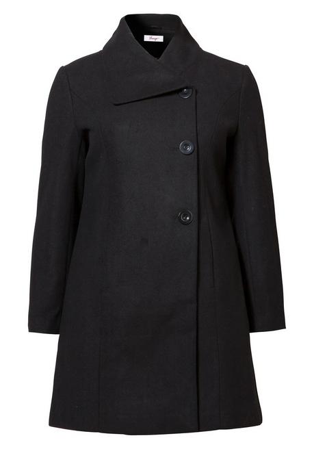 sheego Kurzmantel mit asymmetrischem Kragen - schwarz sheego Nur für heute