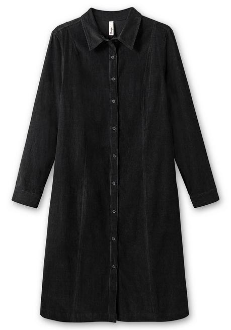 sheego Hemdblusenkleid aus weichem Cord - schwarz sheego Sonderangebot der Fabrik