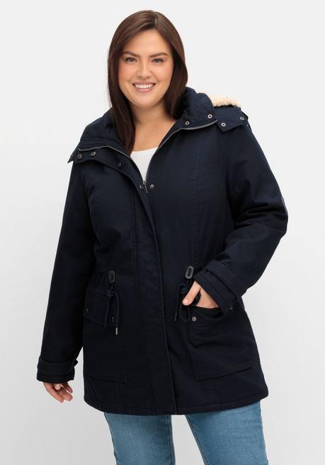 sheego Warm wattierter Parka mit Taillen-Tunnelzug - nachtblau sheego Discount Store für neue Produkte