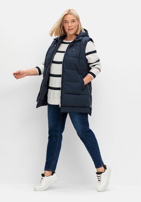 sheego Gestreifter Pullover mit Stern-Stickerei, aus Baumwolle - offwhite gestreift sheego Nur noch ein Tag übrig