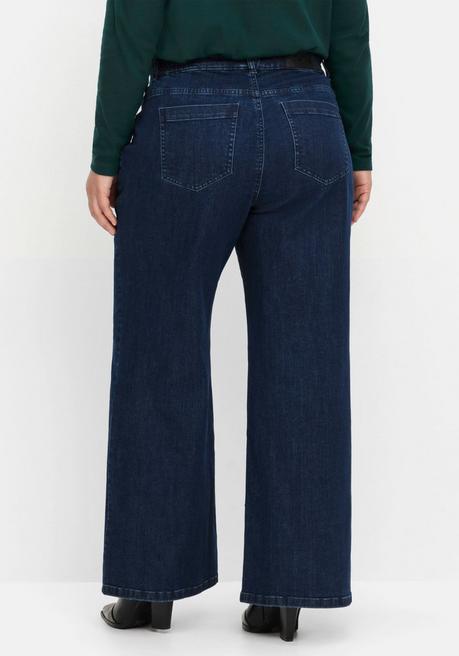 sheego Weite High-Waist-Jeans im Curvy-Schnitt ELLA - dark blue Denim sheego 50% Rabatt mit kostenlosem Versand