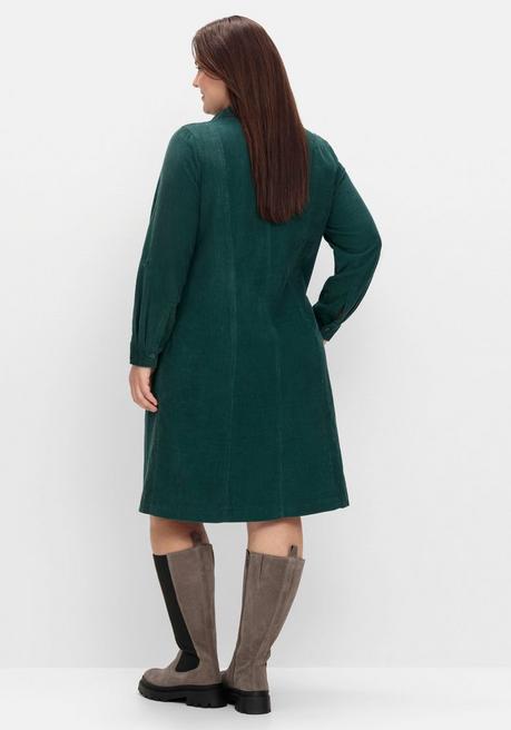 sheego Hemdblusenkleid aus weichem Cord - tiefgrün sheego Speichern exportieren